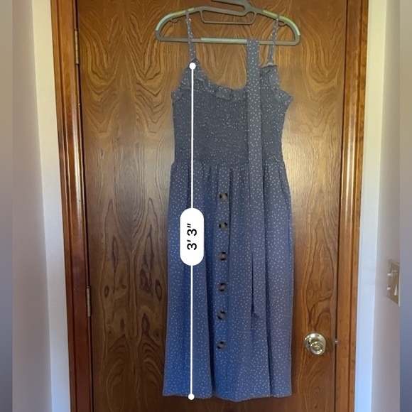 LOMON Boho Ruffle Sleeveless Adjustable Straps Swing Midi Sundress - Picture 12 of 12